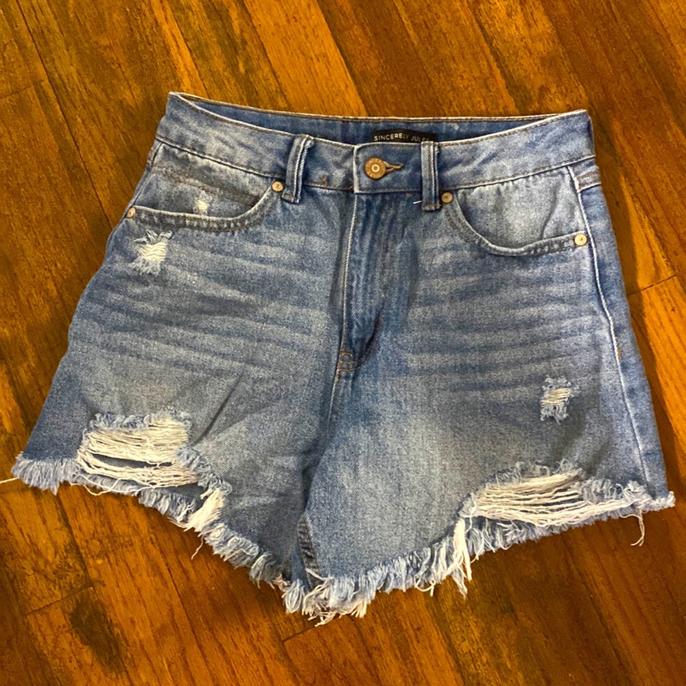 Sincerely Jules High Rise Distressed Cut-Offs